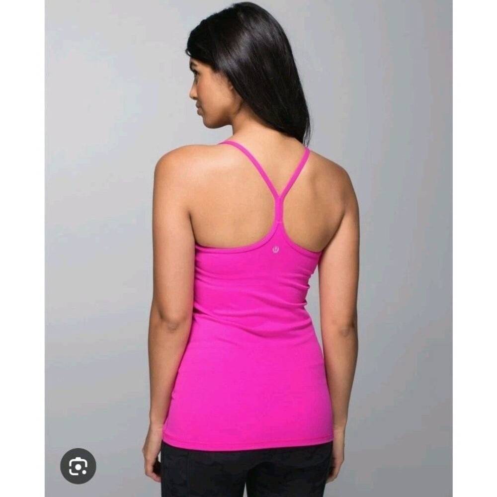 lululemon Womens Power Y Tank Luon Athletic Workout Top No Padding Sz 10 Pink